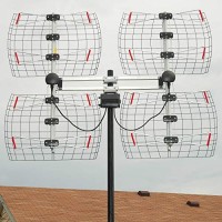 Antennas Direct 8-Element Bowtie TV Antenna, 70 Miles Range, Multi-directional, Indoor, Attic, Outdoor Applications, Special Bracket to Turn Both Panels, All-Weather Mounting Hardware, Adjustable Mast Clamp, 4K Ready, Silver - DB8e - DB8-E