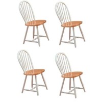 COASTER Hesperia Windsor Dining Side Chairs Natural Brown and White (Set of 4)