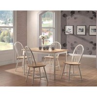 COASTER Hesperia Windsor Dining Side Chairs Natural Brown and White (Set of 4)