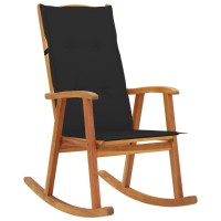 vidaXL Rocking Chair with Cushions Solid Acacia Wood