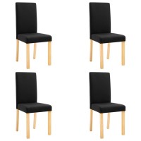 vidaXL Dining Chairs 4 pcs Black Fabric