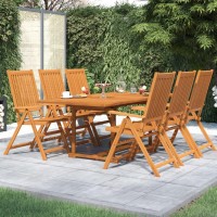 vidaXL 7 Piece Patio Dining Set Solid Wood Acacia