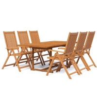 vidaXL 7 Piece Patio Dining Set Solid Wood Acacia