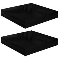 vidaXL Floating Wall Shelves 2 pcs High Gloss Black 9.1