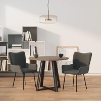 vidaXL Dining Chairs 2 pcs Dark Gray Velvet