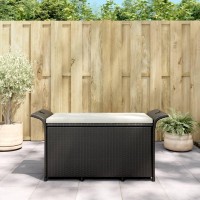 vidaXL Patio Bench with Cushion Black 45.7