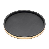 Sophisticates Black W/ Polished Gold Deluxe 14 Inches Tray