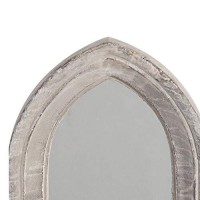 Benjara White Cement Protected Decorative Wall Mirror, Washed