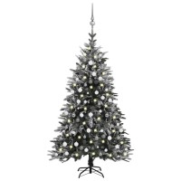 vidaXL Artificial Christmas Tree LED&Ball Set&Flocked Snow 82.7