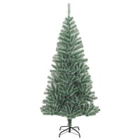 vidaXL Artificial Christmas Tree with Flocked Snow Green 94.5