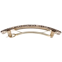 France Luxe Classic Rectangle Hair Barrette Opera Silver Classic French Design For Everyday Wear