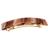 France Luxe Classic Rectangle Hair Barrette Caramel Horn Classic French Design For Everyday Wear