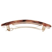 France Luxe Classic Rectangle Hair Barrette Caramel Horn Classic French Design For Everyday Wear