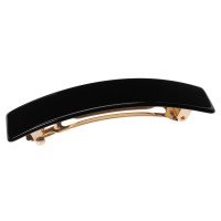 France Luxe Classic Rectangle Hair Barrette Black Classic French Design For Everyday Wear