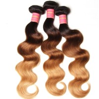 Klaiyi Hair 10A Grade Ombre Brazilian Body Wave 100 Human Hair Extensions 3 Bundles 20 22 24Inch Fashion Color 3Tone1B427