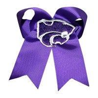 Divine Creations Ncaa Kansas State Wildcats Cheer Bow One Size Purplewhite