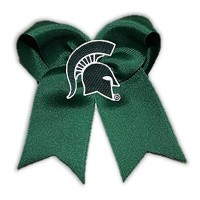 Divine Creations Ncaa Michigan State Spartans Cheer Bow One Size Dark Greenwhite