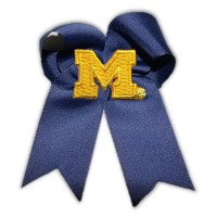 Divine Creations Ncaa Michigan Wolverines Cheer Bow One Size Navyyellow Gold