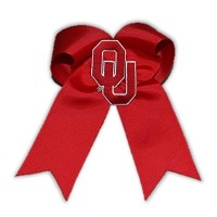 Divine Creations Ncaa Oklahoma Sooners Cheer Bow One Size Crimsonwhite