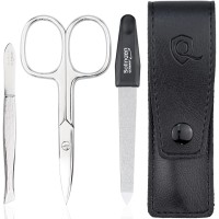 Marqus Manicure Set 3 Piece Set Including Scissors Nail File And Tweezers Perfect For Him Or Her At Home Or Travel Kit Bla