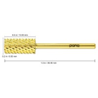 Pana Professional 332 Shank Size Flat Top Large Barrel Gold Carbide Bit 2X Coarse Grit Nail Drill Bit For Dremel Machine