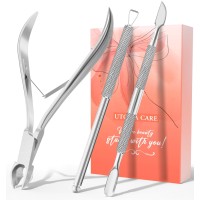 Utopia Care Cuticle Trimmer With Cuticle Pusher Nail Cuticle Trimmer Set Manicure Kit Pedicure Kit Sharp Cuticle Nippers Pro