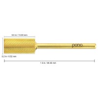 Pana Professional 332 Shank Size Flat Top Large Barrel Gold Carbide Bit Extra Fine Grit Nail Drill Bit For Dremel Machine