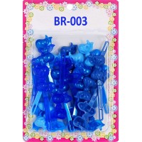 Tara Girls Super Cute Self Hinge Plastic Mulit Design Hair Barrettes Selection 20 Pc Blue Mix Color Bow Shape