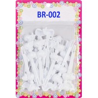 Tara Girls Super Cute Self Hinge Plastic Mulit Design Hair Barrettes Selection 20Pc White Bow Shape