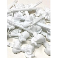 Tara Girls Super Cute Self Hinge Plastic Mulit Design Hair Barrettes Selection 20Pc White Bow Shape