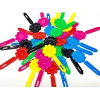 Tara Girls Super Cute Self Hinge Plastic Mulit Design Hair Barrettes Selection 28 Pc Nsunflower Mix Color Flower Size 08 Inc