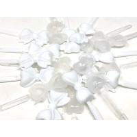 Tara Girls Super Cute Self Hinge Plastic Mulit Design Hair Barrettes Selection 20Pc White And Clear Mix Bow Shape