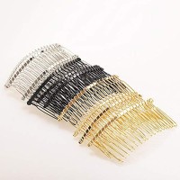 Rocutus 10 Pieces 20 Teeth Fancy Diy Metal Wire Twist Bridal Wedding Veil Combs For Women Mixed