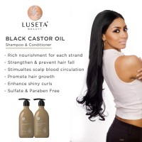 Luseta Jamaican Black Castor Oil Shampoo Strengthening For Fine And Dry Hair Nourish Color Treated Hair 338Oz