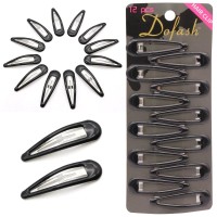 Dofash 5Cm2In Epoxy Snap Hair Clips For Women Snap Clips For Hair Barrettes Hair Grips Hair Accessories 12 Countblack Amber