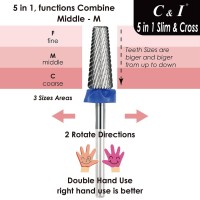 C I 5 In 1 Nail Drill Bit Cross Slim Edition Professional Nail Drills For Electric Manicure Drill Machine Middle M