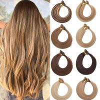 Sego Nano Bead Ring Human Hair Extension Pre Bonded Nano Tip Remy Hair Extensions Micro Beads Rings Loop Hand Tied Hairpiece 16