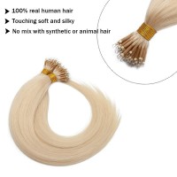 Sego Nano Bead Ring Human Hair Extension Pre Bonded Nano Tip Remy Hair Extensions Micro Beads Rings Loop Hand Tied Hairpiece 16