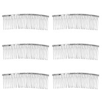 Senkary 10 Pieces Hair Comb Clip Metal Wire Hair Combs Wedding Veil Combs 30 Teeth Silver