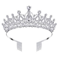 Cocide Tiara And Crown For Women Silver Rhinestone Birthday Headband Princess Tiaras For Girls Hair Accessories Jewelry For Brid