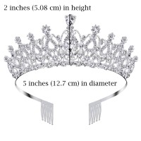 Cocide Tiara And Crown For Women Silver Rhinestone Birthday Headband Princess Tiaras For Girls Hair Accessories Jewelry For Brid