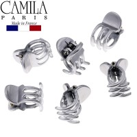 Camila Paris Cp2914 French Hair Clip For Women Set Of 6 Extra Small Silver Girls Hair Claw Clip Jaw Fashion Durable Styling Ha