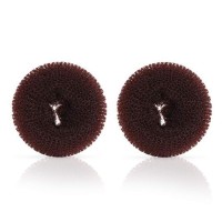 Extra Ring Style Hair Donut Shaper For Kids 2Pcs Chignon Bun Maker For Short And Thin Hair 25 Inch Brown