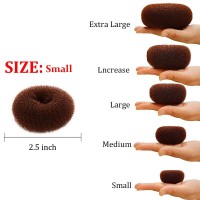 Extra Ring Style Hair Donut Shaper For Kids 2Pcs Chignon Bun Maker For Short And Thin Hair 25 Inch Brown