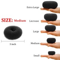 Ring Style Hair Bun Maker 2Pcs Chignon Doughnut Shaper For Short And Thin Hair 3 Inchblack