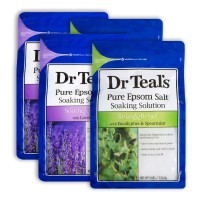 Dr Teals Epsom Salt 12 Lb Bath Time Value Pack 6 Lb Lavender 6 Lb Eucalyptus Spearmint Bath Time Epsom Soaking Salts