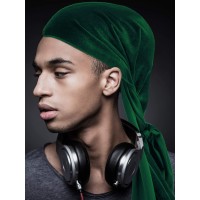 12 Pieces Velvet Durags Caps Wide Strap Headwraps Long Tail Turban Beanies For 360 Wave Men Women Trendy Color