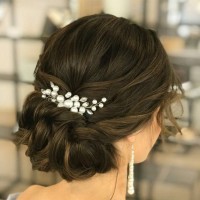 Evild Wedding Hair Comb Pearls Flower Hair Side Comb Bridal Rhinestone Hair Clips Hairpieces Wedding Hair Accessories For Brides