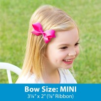 Wee Ones Girls Classic Grosgrain Hair Bow With Scalloped Edges And Plain Wrap Center On A Weestay Hair Clip Mini New Aqua