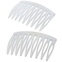 Camila Paris Cp3108 French Hair Side Comb Small Curved White French Twist Hair Combs Decorative Strong Hold Hair Clips For Wo